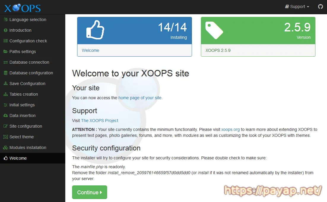 14/14 xoops install 14/14 xoops install