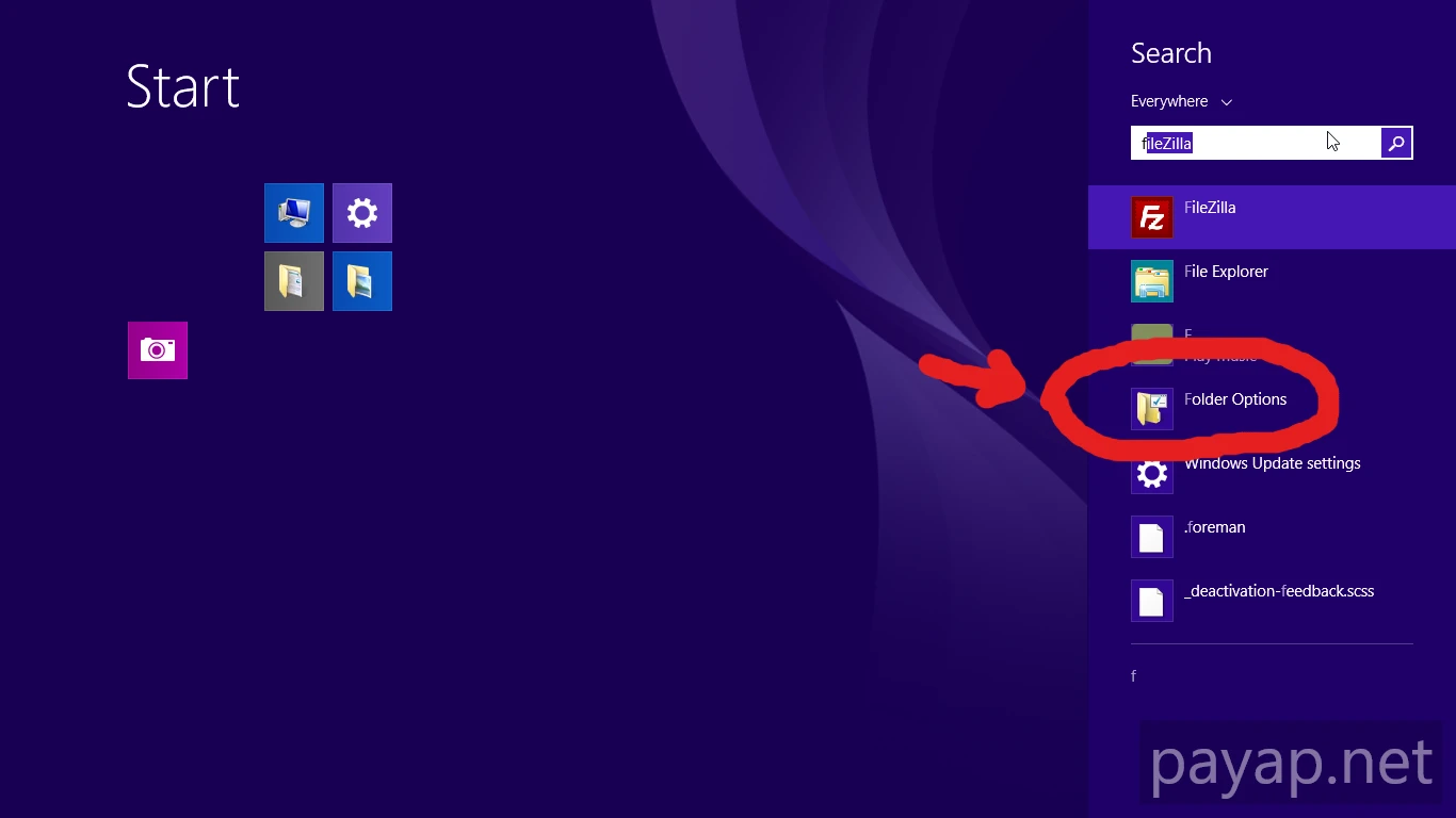 「Folder Options」をクリック
