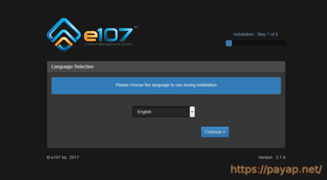 e107  Ver2.1.6 インストール