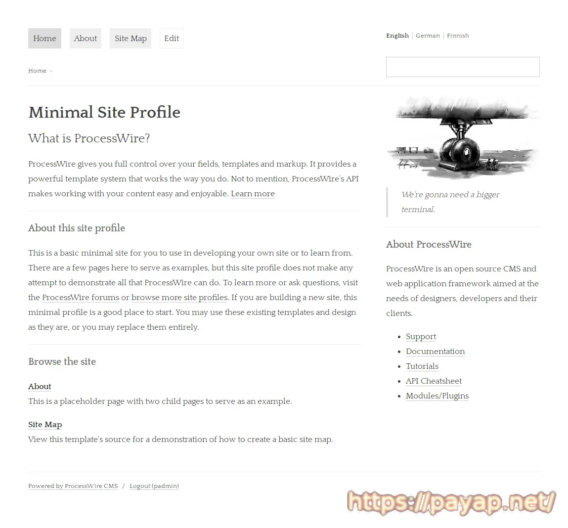 ProcessWire フロントエンド