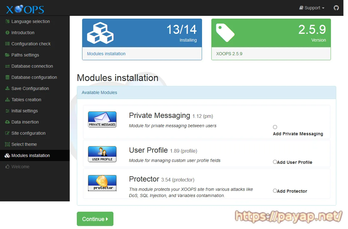13/14 xoops install 13/14 xoops install